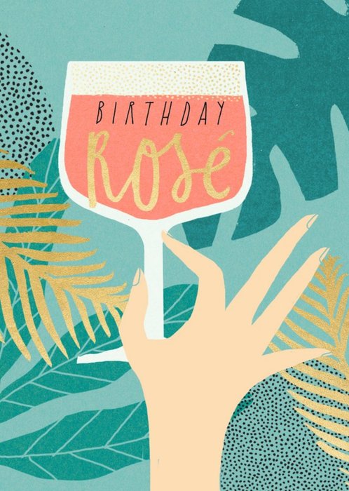 Birthday Rose Wine Card