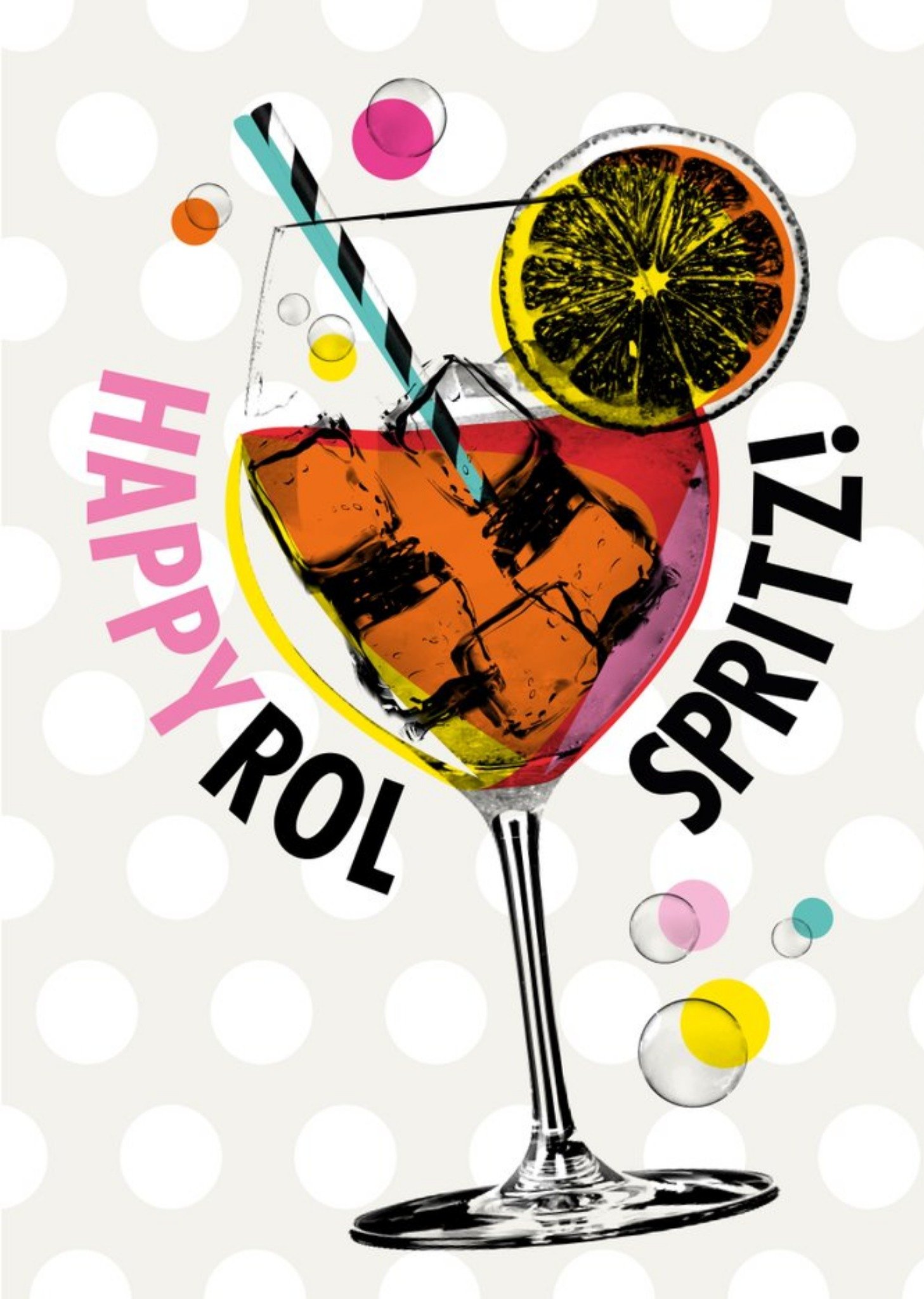 Moonpig Modern Happy Rol Spritz Card, Large