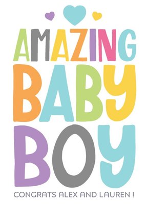 Amazing Baby Boy Personalised Card