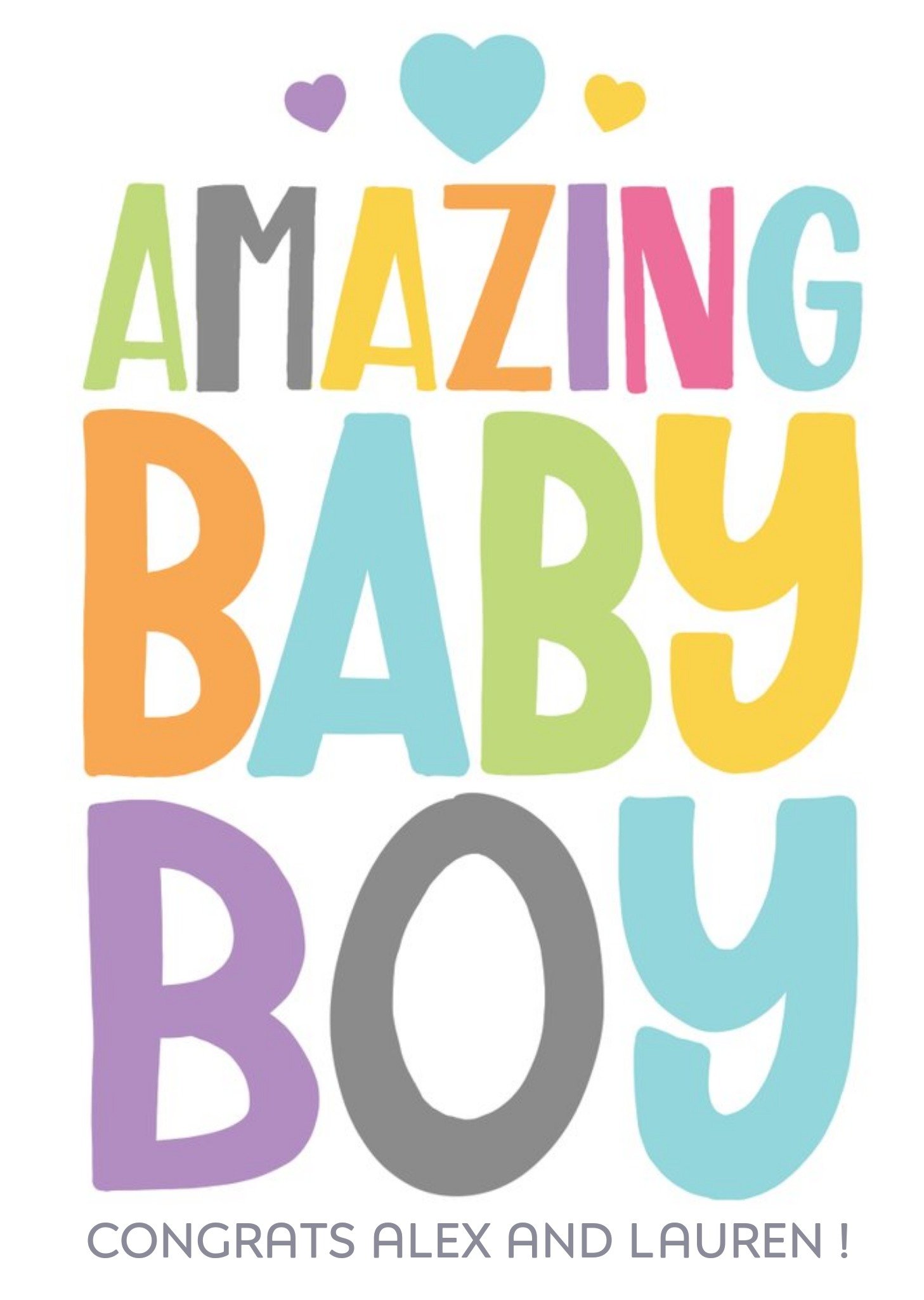 Amazing Baby Boy Personalised Card Ecard