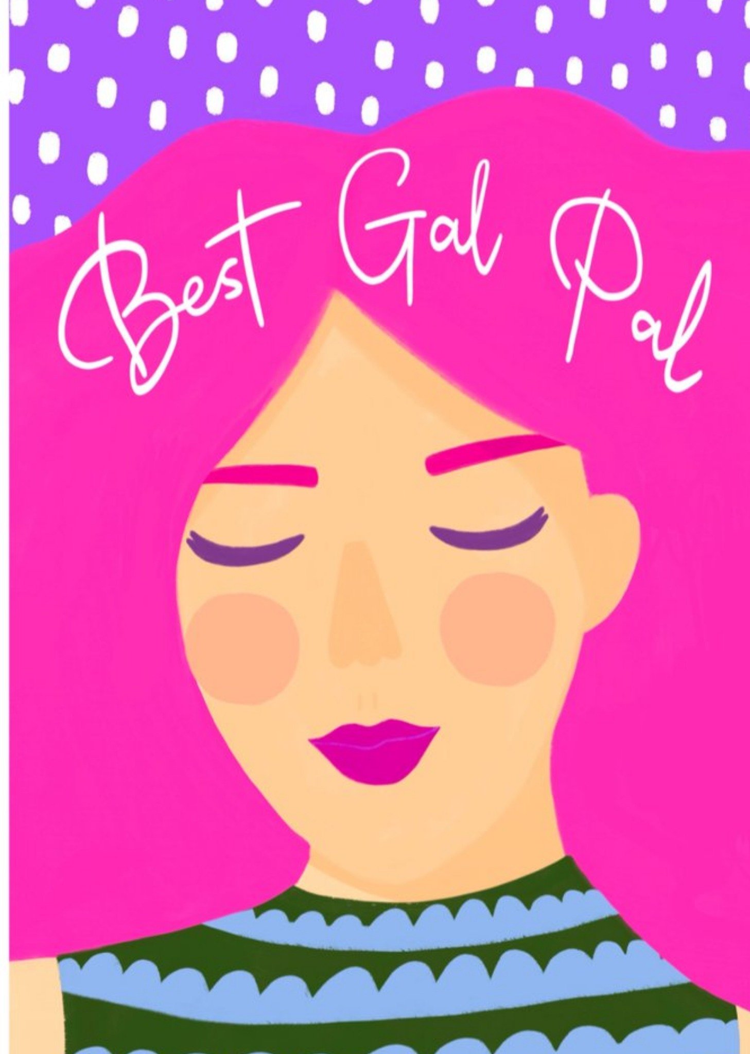 Moonpig Best Gal Pal Illustrated Woman Card Ecard