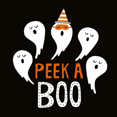 Peek A Boo Funny Ghost Halloween Card
