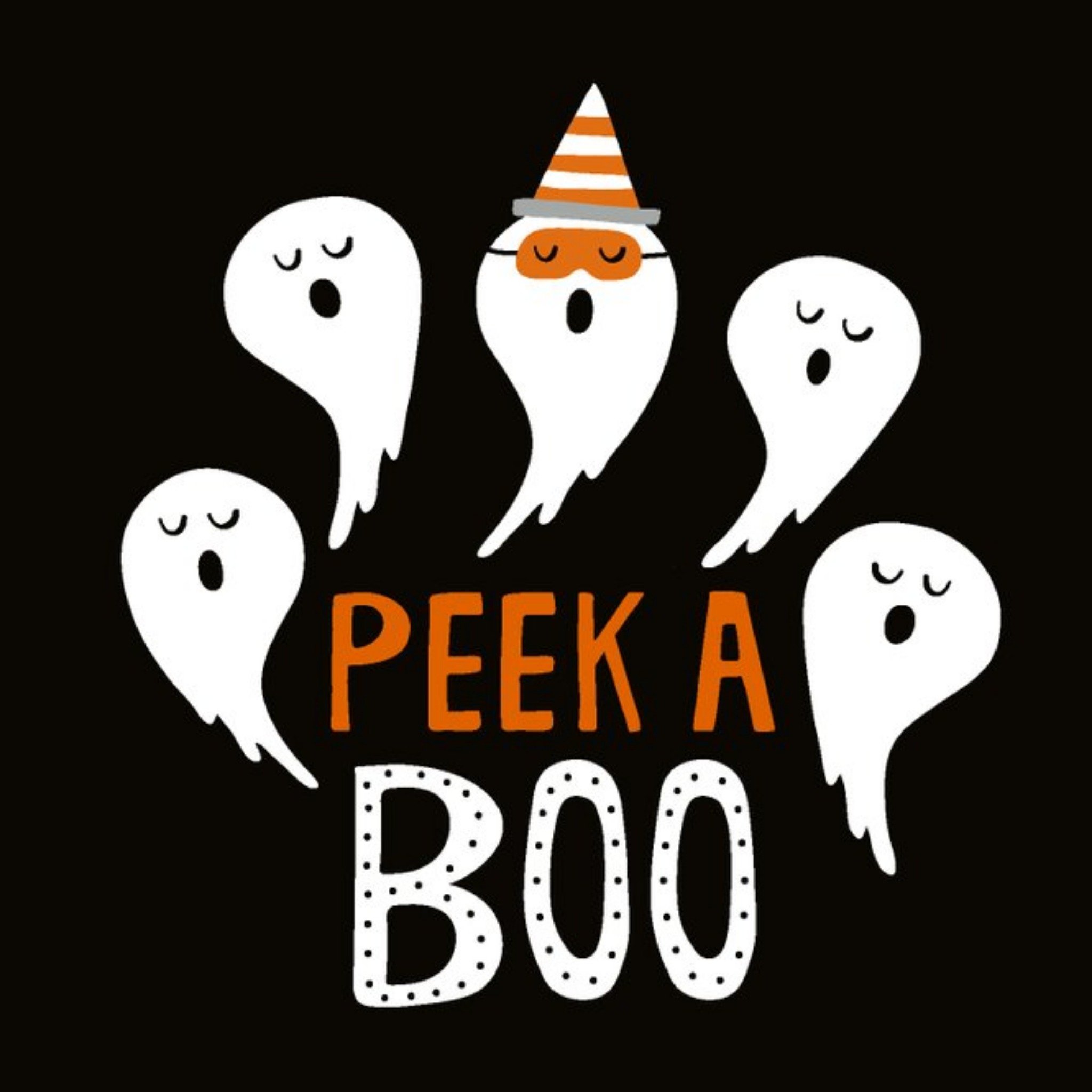 Moonpig Peek A Boo Funny Ghost Halloween Card, Square