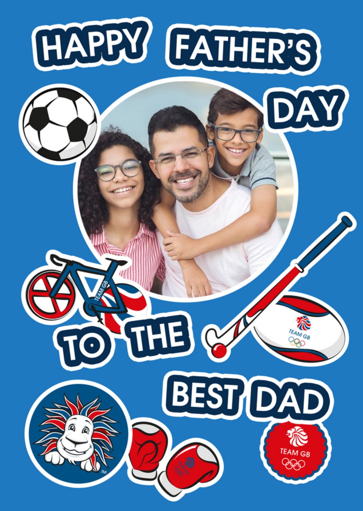 Moonpig Team Gb A Happy Fathers Day Photo Upload Card, Large