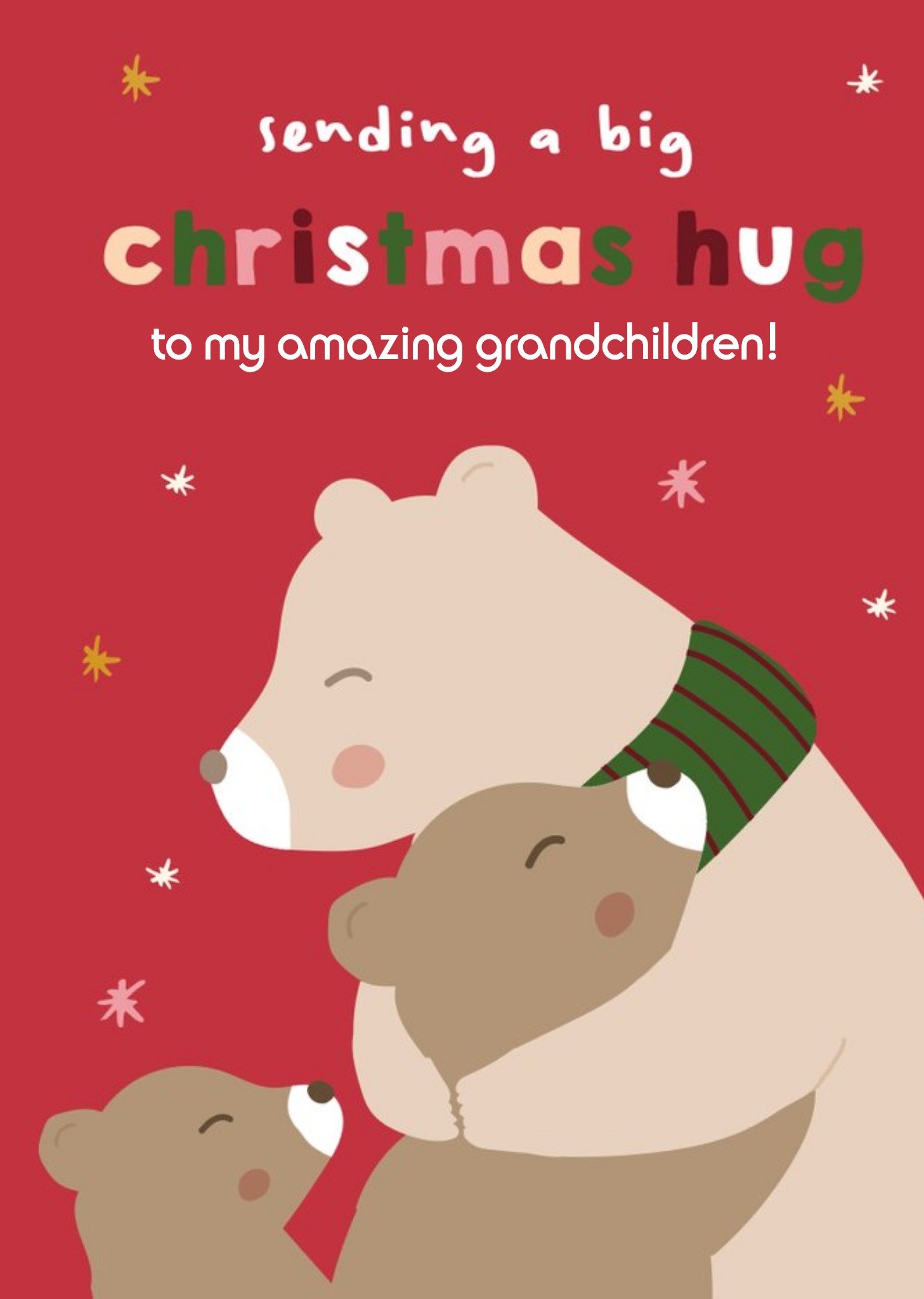 Bears Sending A Big Christmas Hug Card Ecard