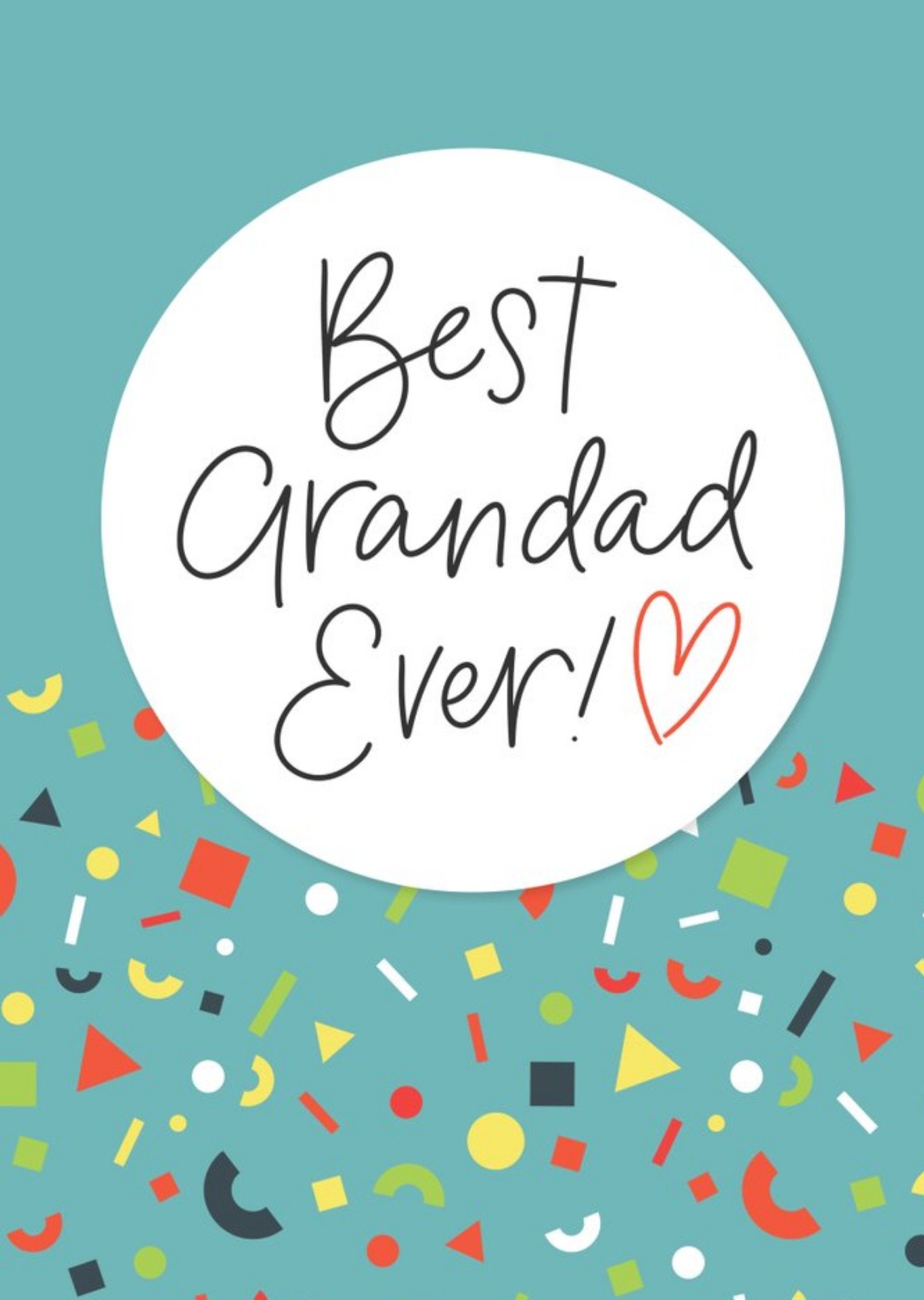 Best Grandad Ever Typographic Abstract Confetti Card Ecard