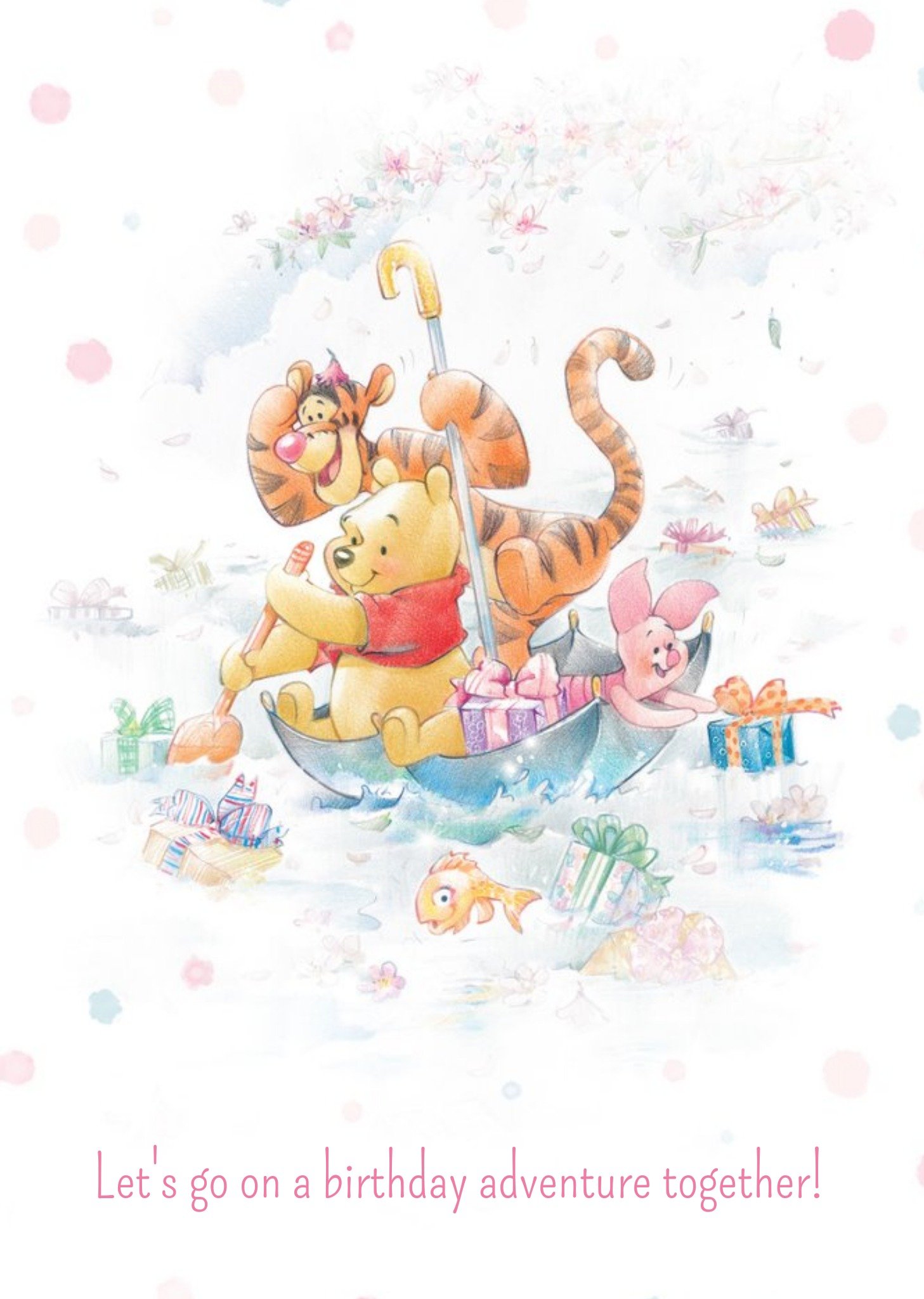 Disney Winnie The Pooh Go On An Adventure Personalised Happy Birthday Card Ecard