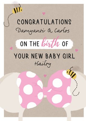 Disney Minnie Mouse New Baby Girl Card