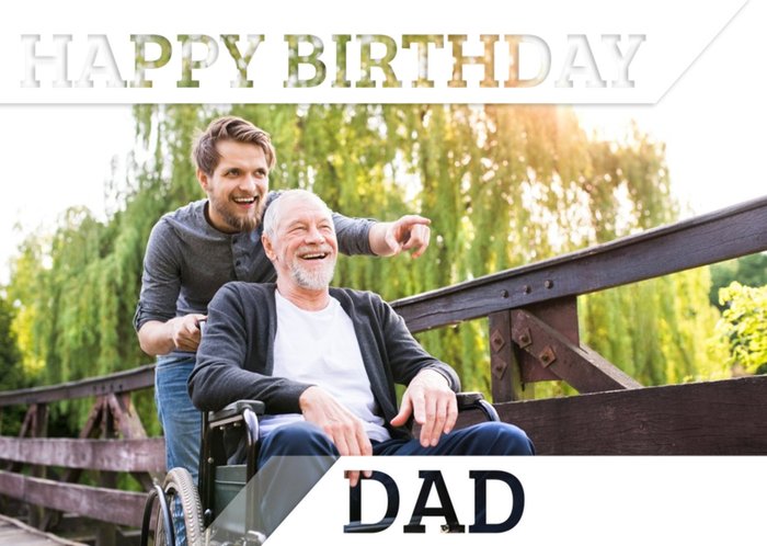 Invisible Letters Happy Birthday Dad Photo Upload Card