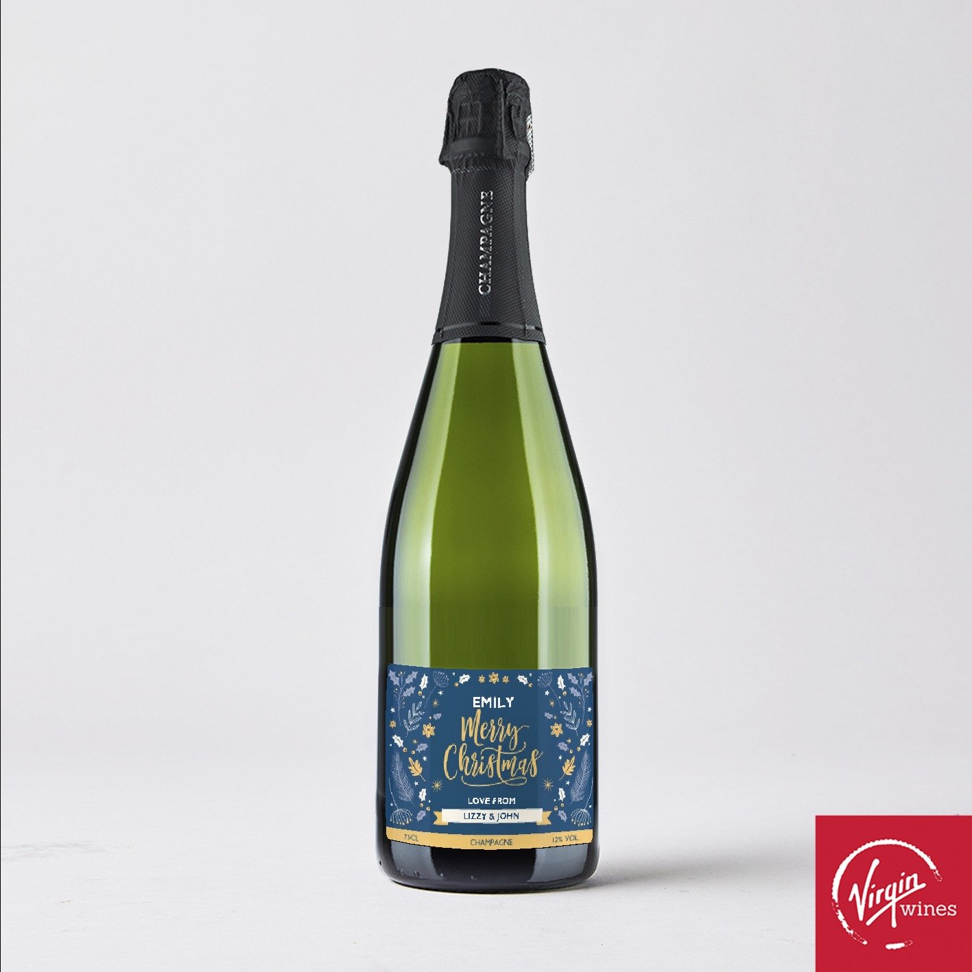 Moonpig Personalised Merry Christmas Champagne Alcohol