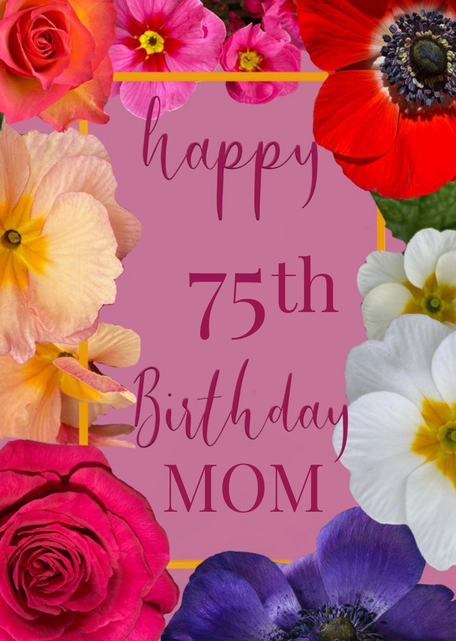 Moonpig Alex Sharp Photography Floral Mom 75th Birthday Card, Large