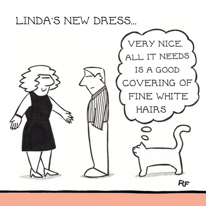 New Dress And Cat Funny Personalised Card