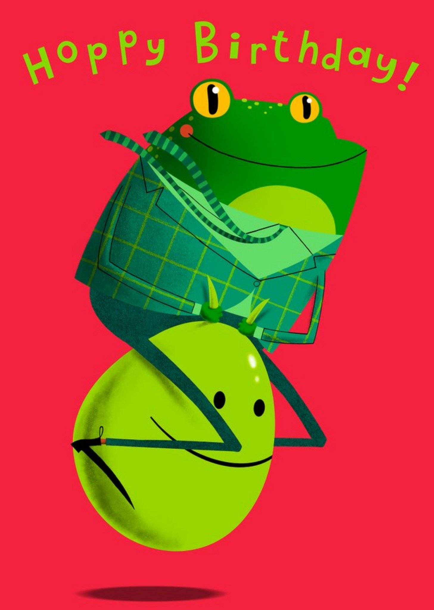 Moonpig Modern Cute Illustration Frog On A Space Hopper Birthday Card Ecard