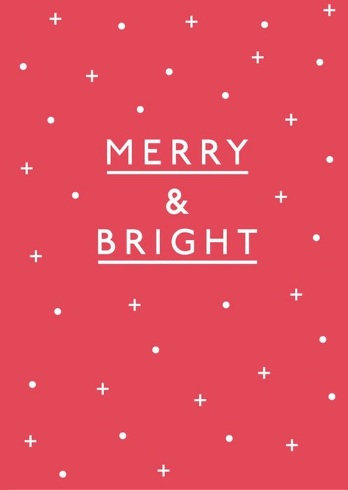 Merry and Bright Snowflakes Red Christmas Card
