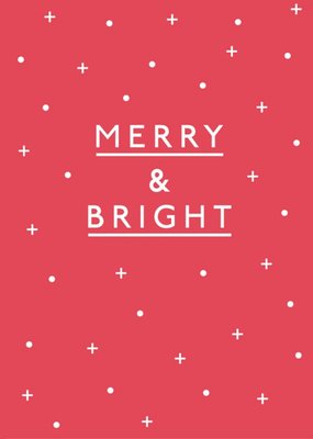 Merry and Bright Snowflakes Red Christmas Card