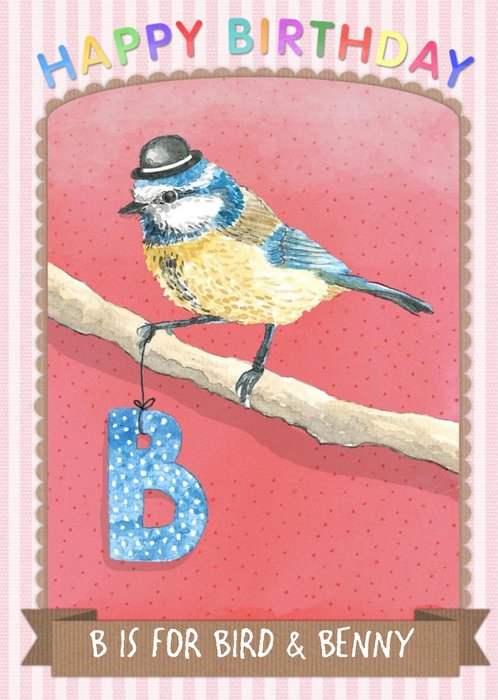 Alphabet Animals Antics B Is For Personalised Happy Birthday Card