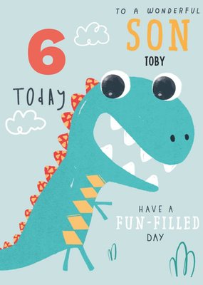 To A Wonderful Son Dinosaur Birthday Card