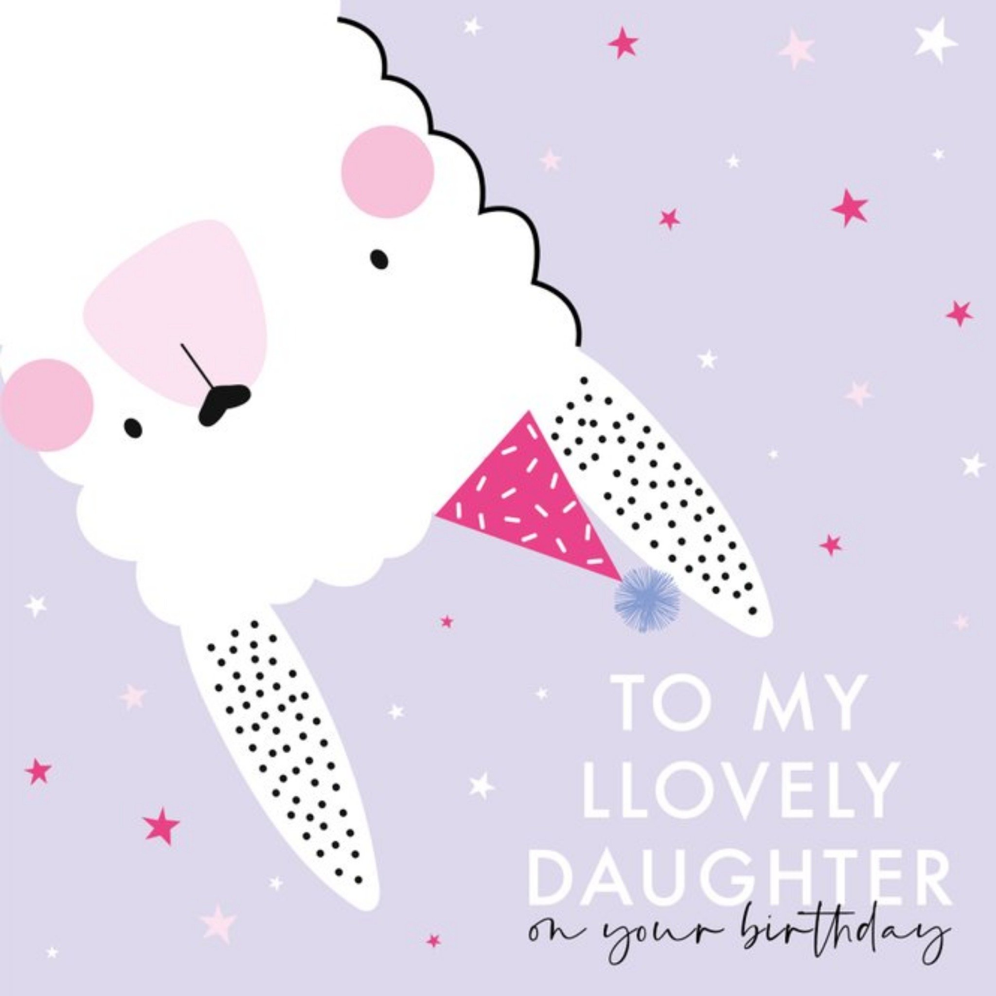 Moonpig Cute Daughter Lovely Llama On Your Birthday Card, Square