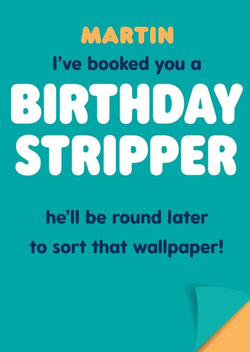 Typographical Funny Birthday Stripper Card