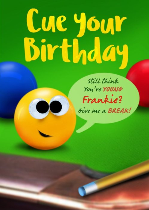 Cue Your Birthday Billiards Card