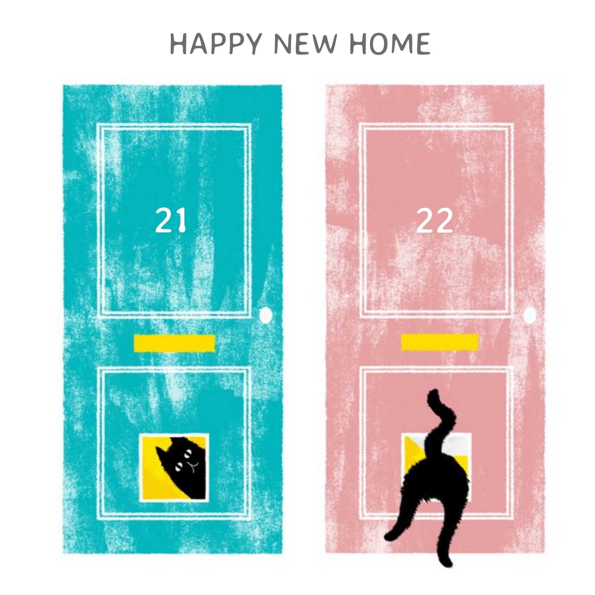 Happy New Home - Cat Card, Square