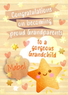 Northern Lights Creative Illustration Congratulations Grandchild Card
