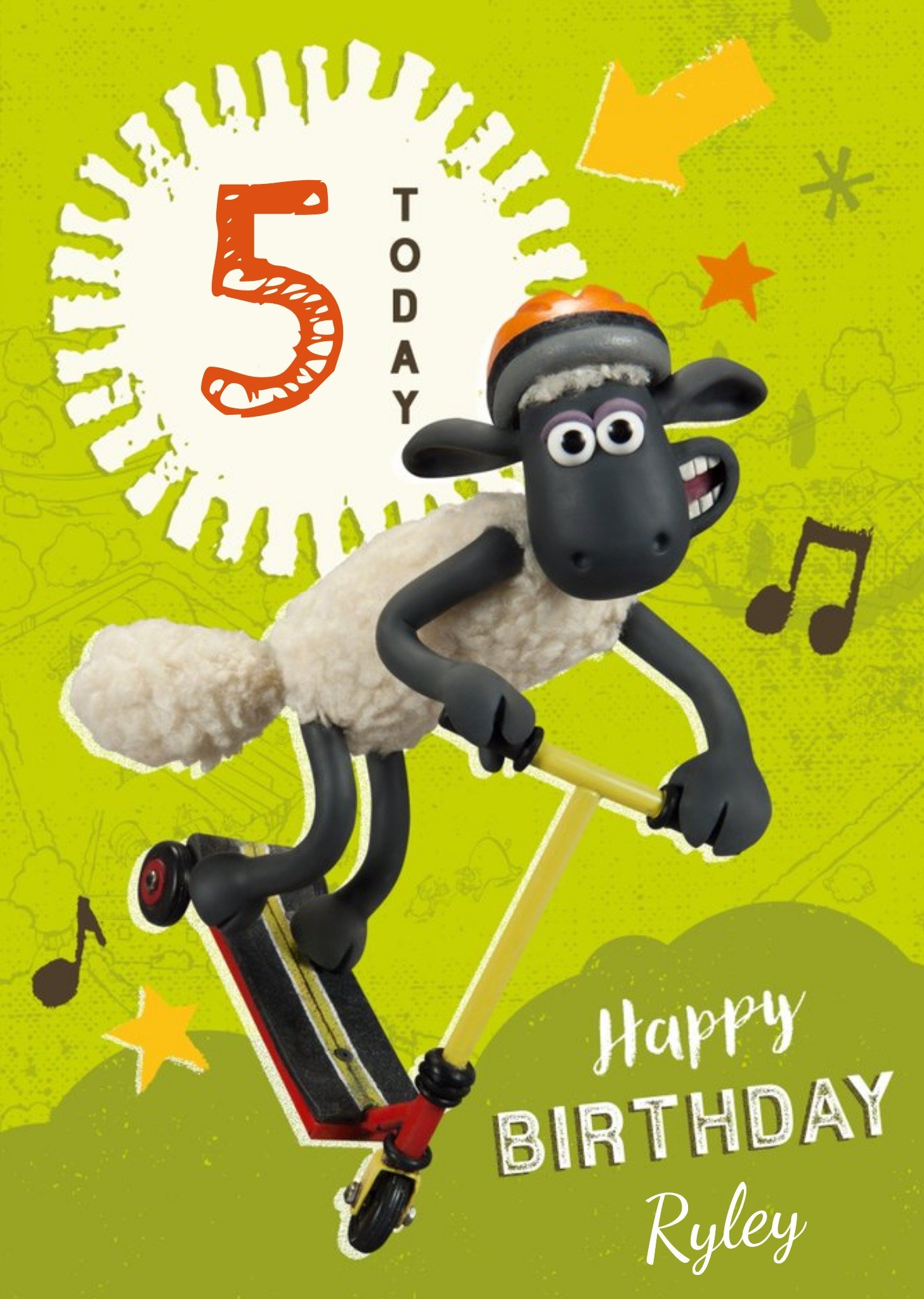 Other Shaun The Sheep 5 Today Birthday Card, Large