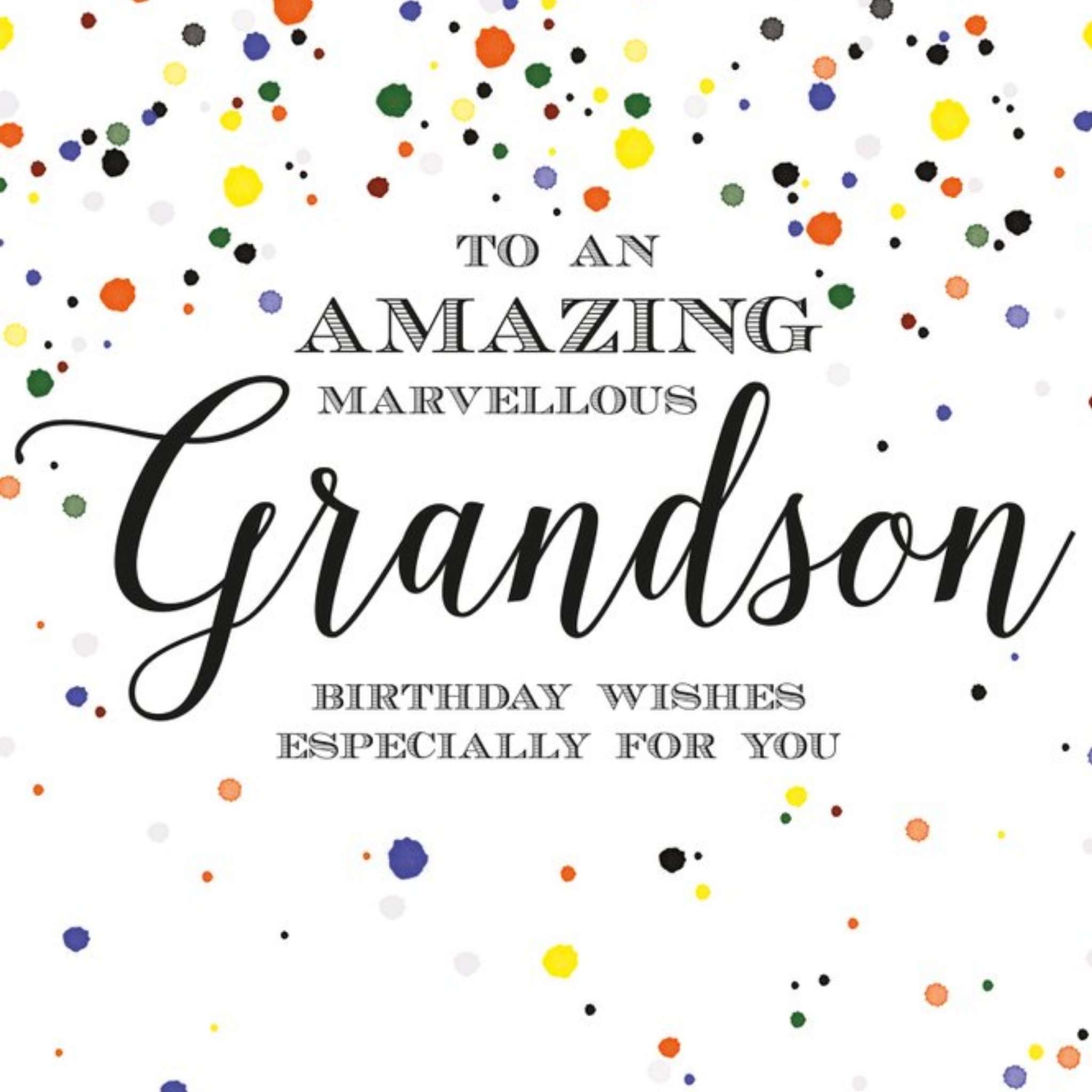 To An Amazing Marvellous Grandson Card, Square