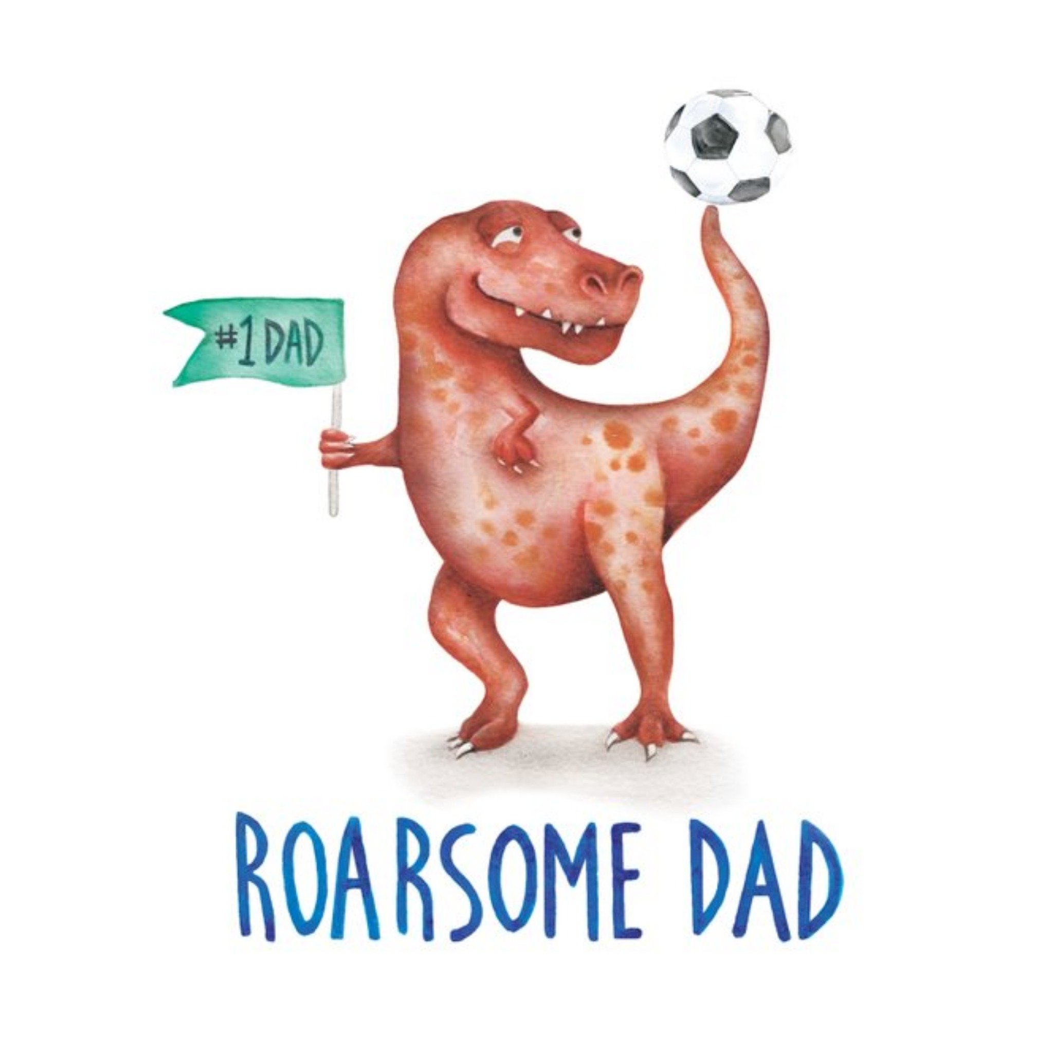 Dinosaur Roarsome Dad Card, Square