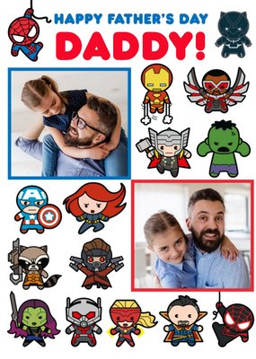 Marvel Comics Heroes Photo Upload Father's Day Card