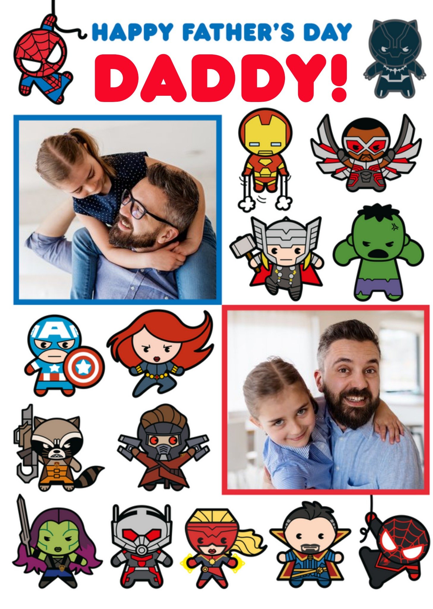 Disney Marvel Comics Heroes Photo Upload Father's Day Card