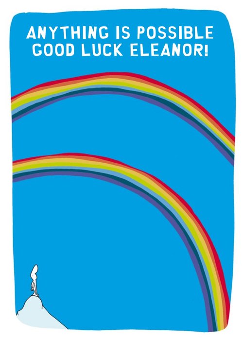 Double Rainbows Personalised Good Luck Card