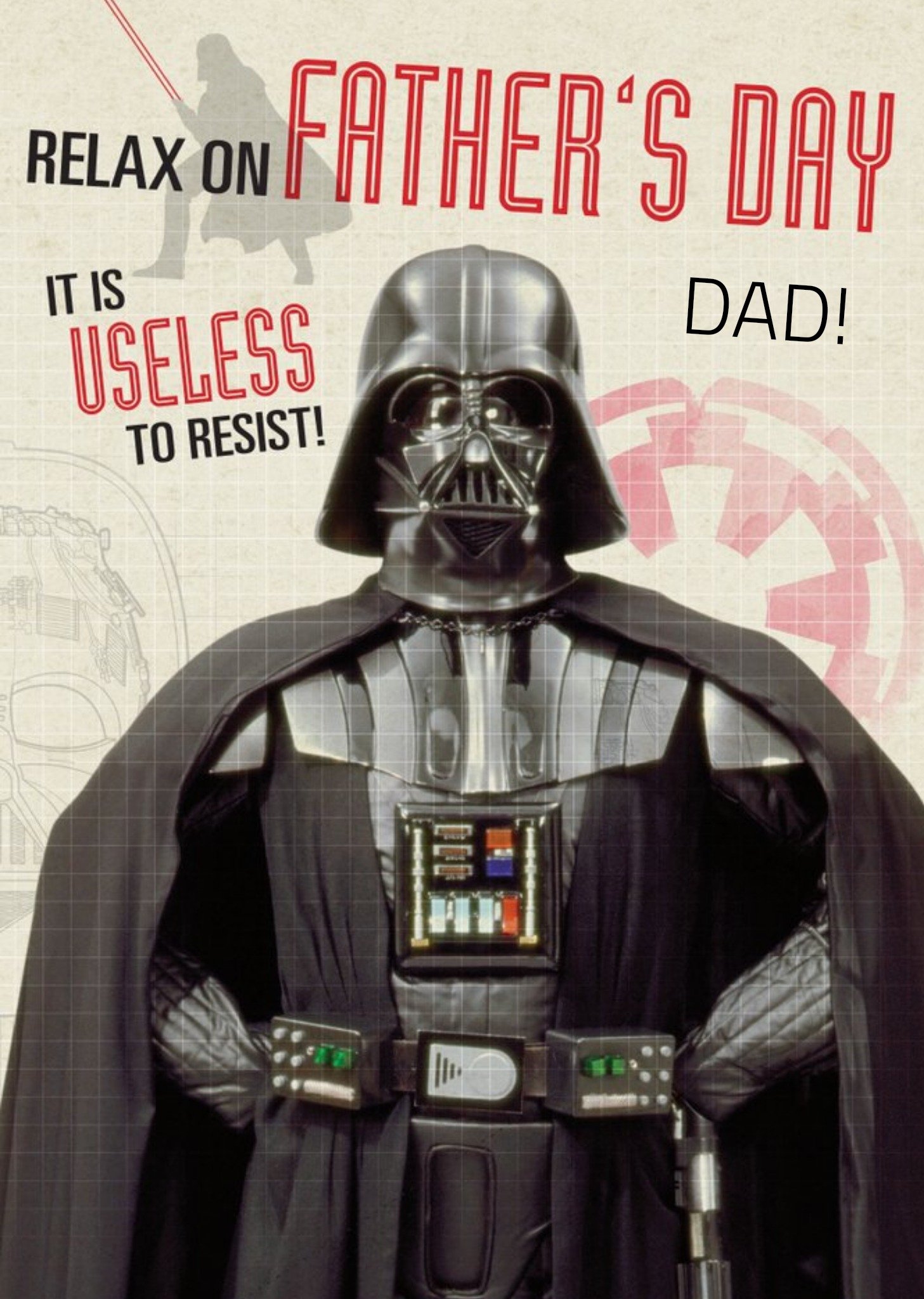 Disney Star Wars Darth Vader Relax On Father's Day Card Ecard