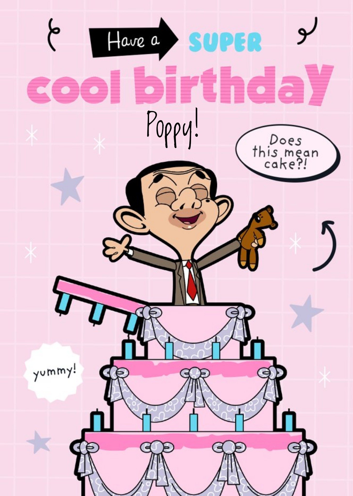 Moonpig Mr Bean Illustrated Super Cool Birthday Card Ecard