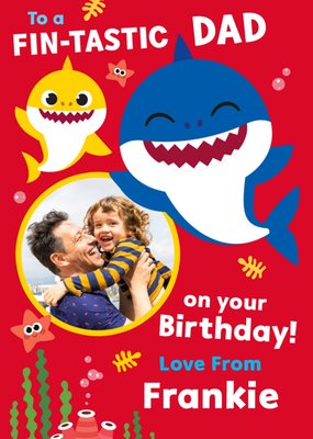 Baby Shark song kids Daddy Photo Upload Birthday card