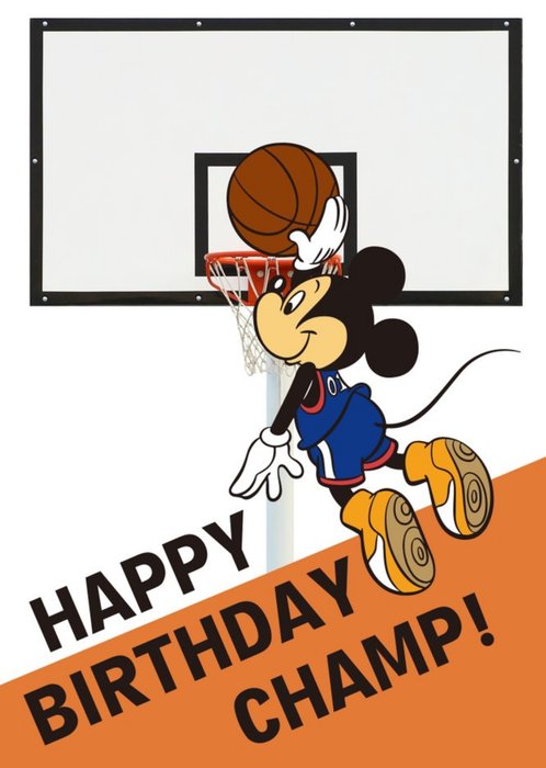 Disney Mickey Mouse Basket Ball Champ Birthday Card