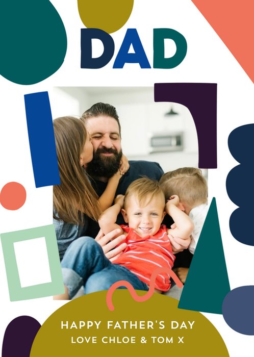 Colourful Abstract Shapes Father's Day Photo Card