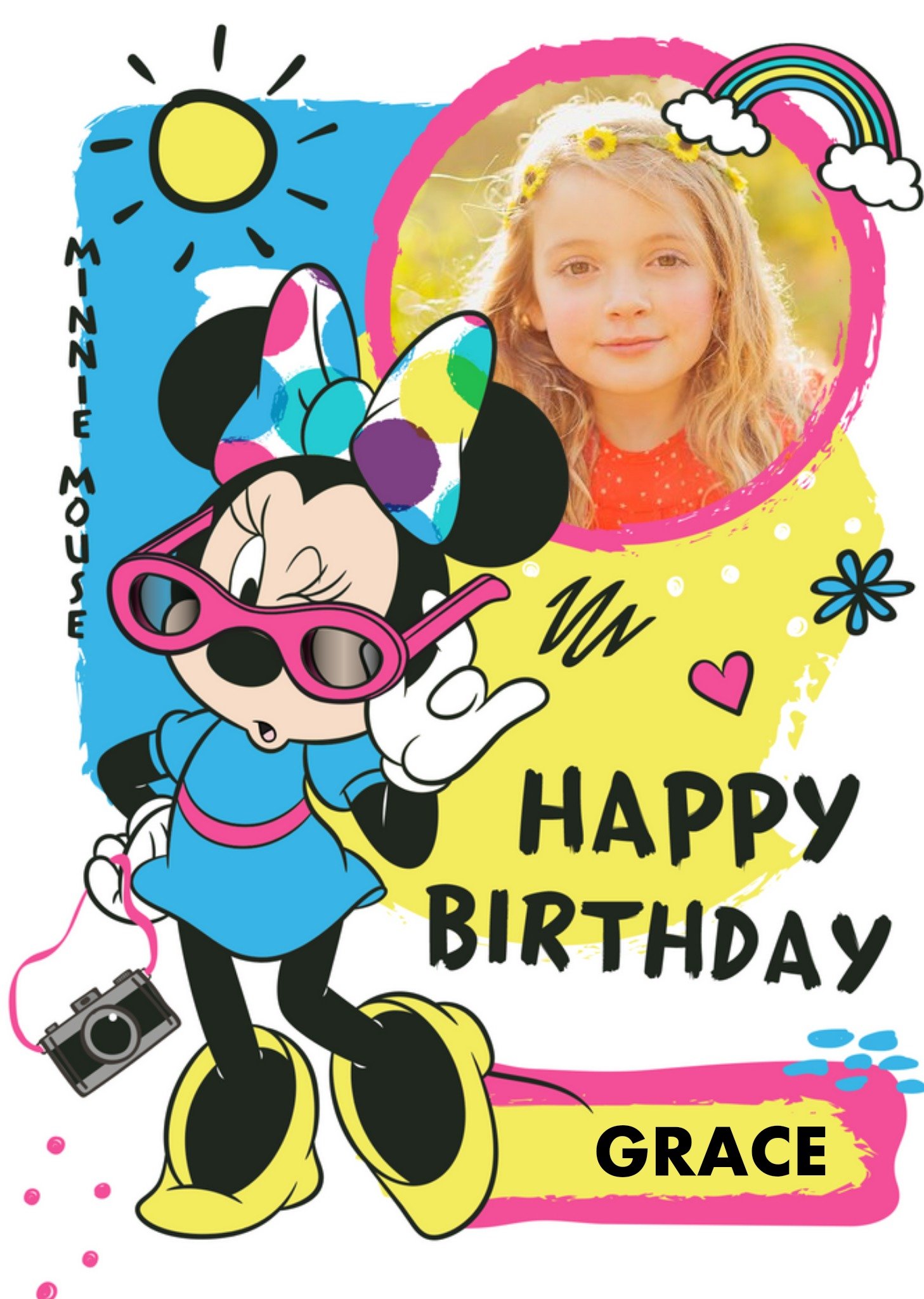 Mickey Mouse Disney Minnie Mouse Happy Birthday Photo Card Ecard