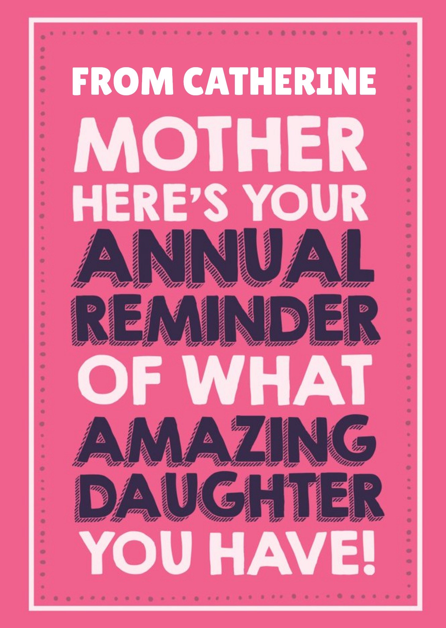 Moonpig Jam And Toast Typographic Mother Humour Daughter Birthday Card, Large