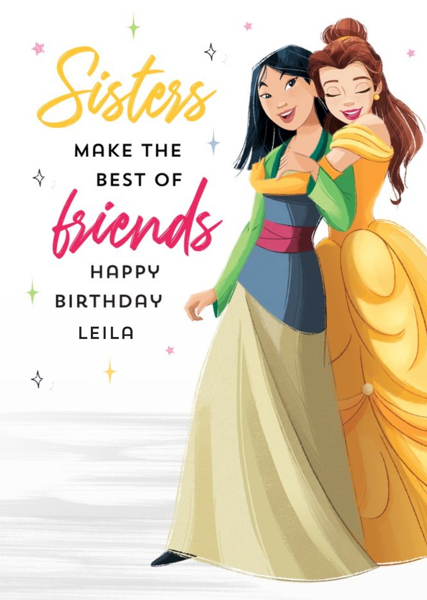 Disney Princess Sisters Make The Best Of Friends Birthday Card Ecard