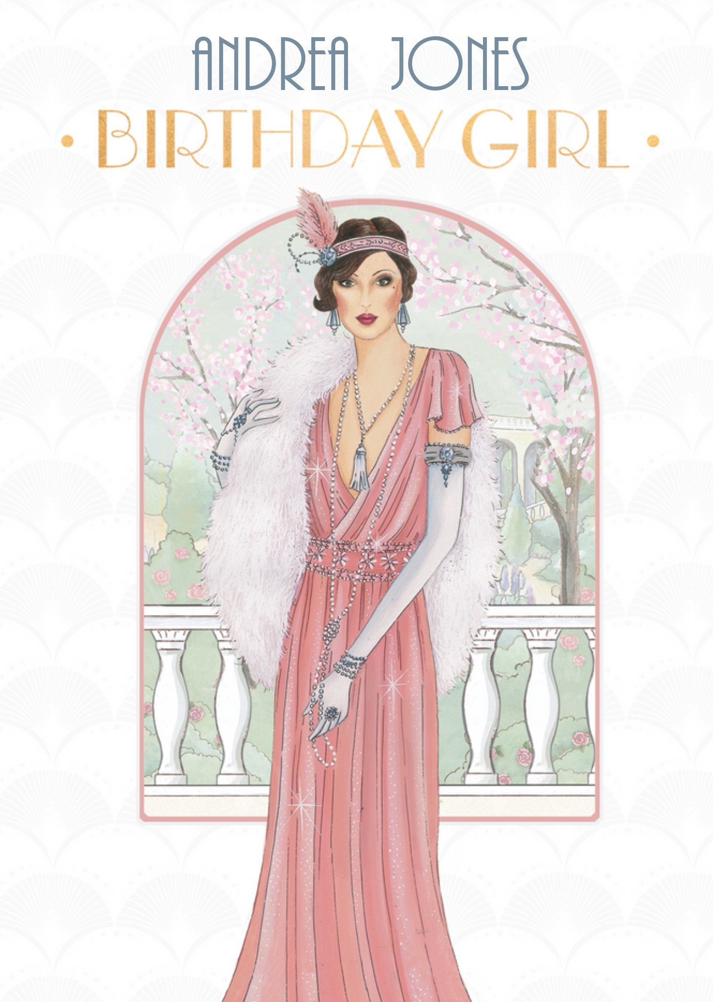 Birthday Girl Art Deco Card Ecard