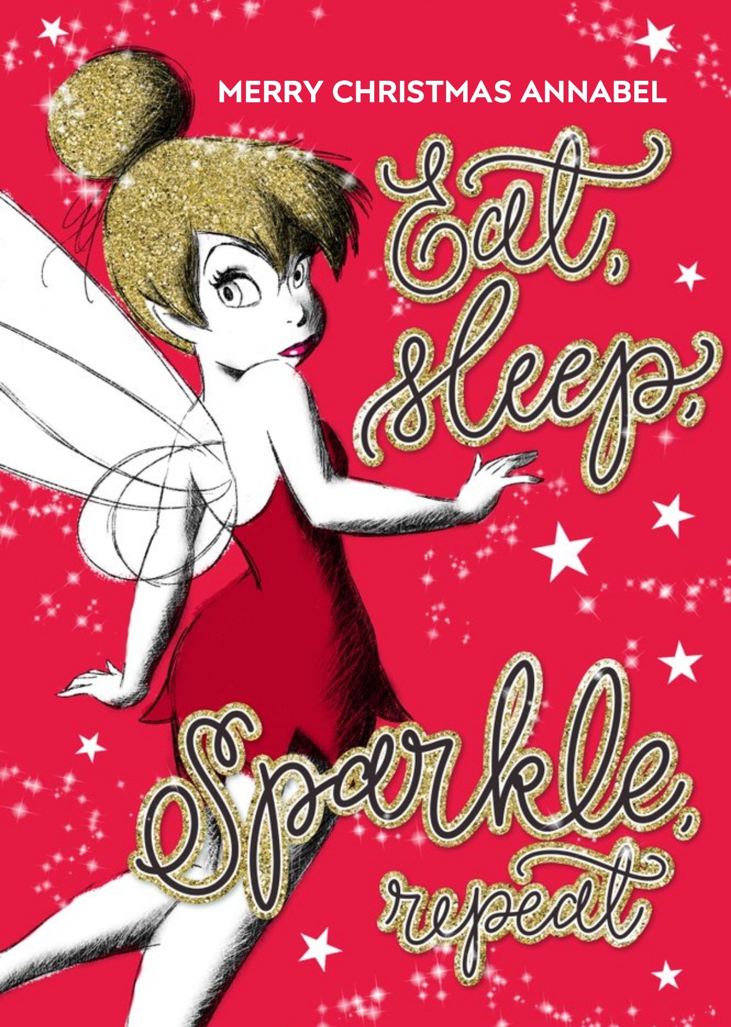 Disney Peter Pan Tinkerbell Personalised Christmas Card Ecard