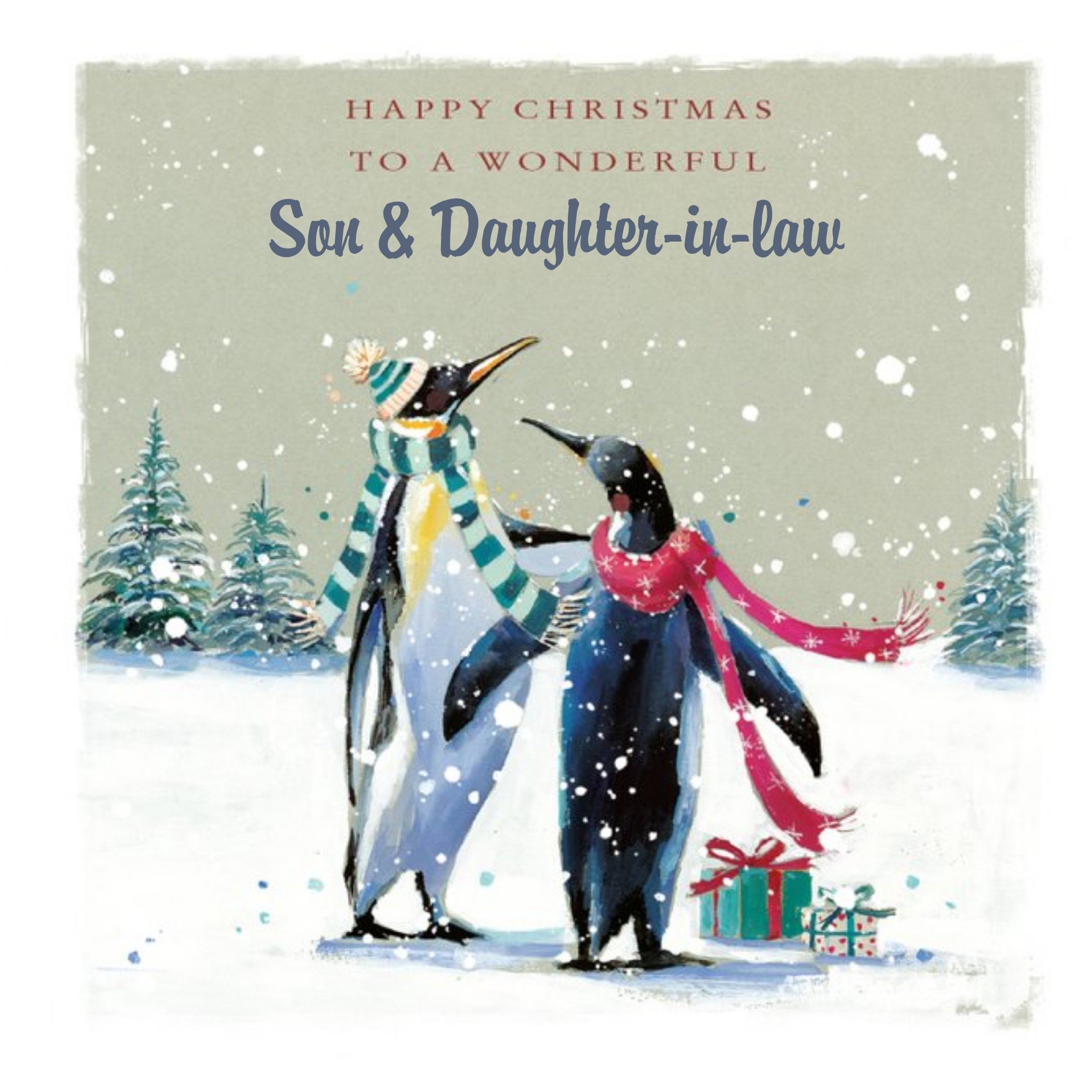 Ling Design Christmas Square Card For Son And Daughter In Law, Large