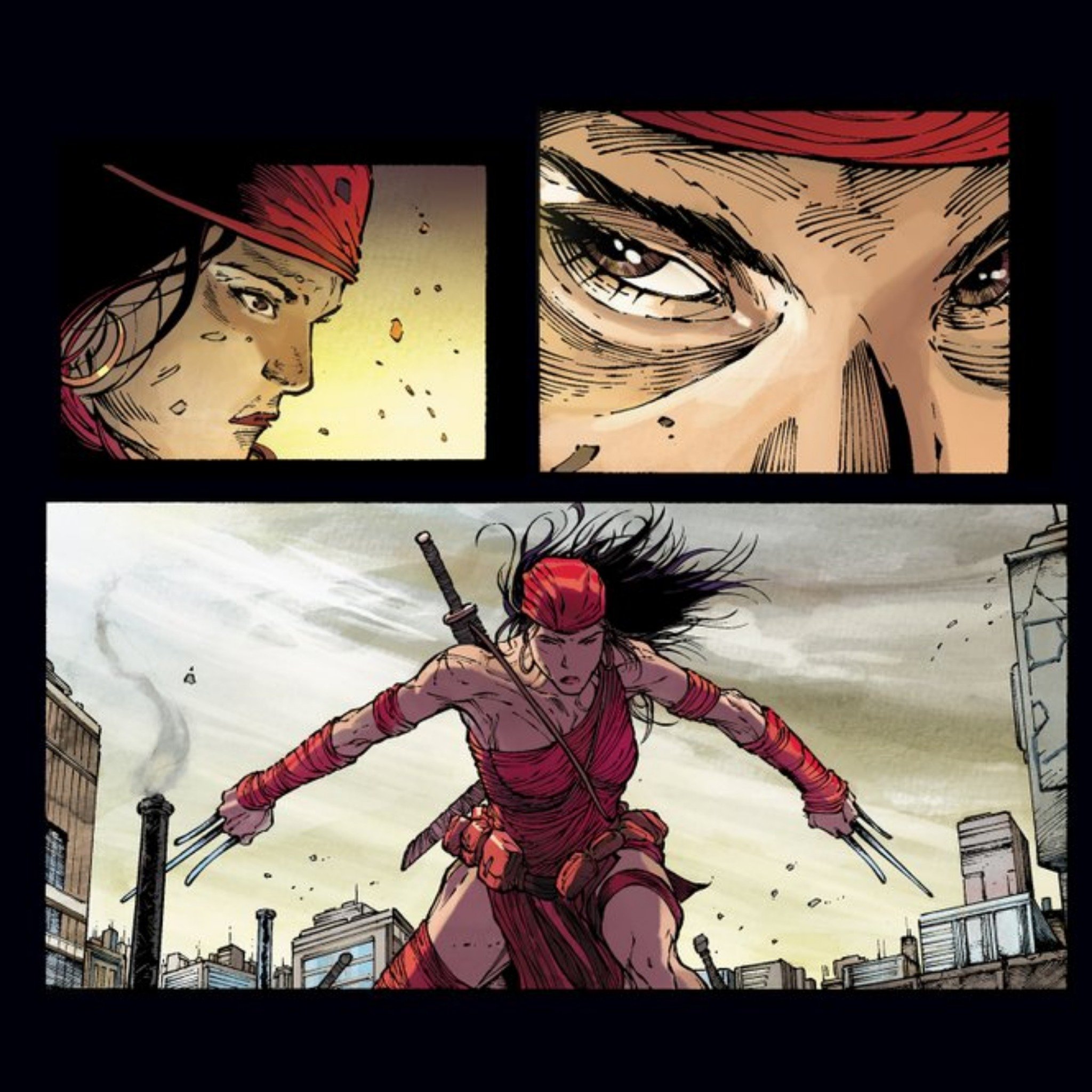 Disney Marvel Knights - Elektra - Comic Strip - Birthday Card, Square