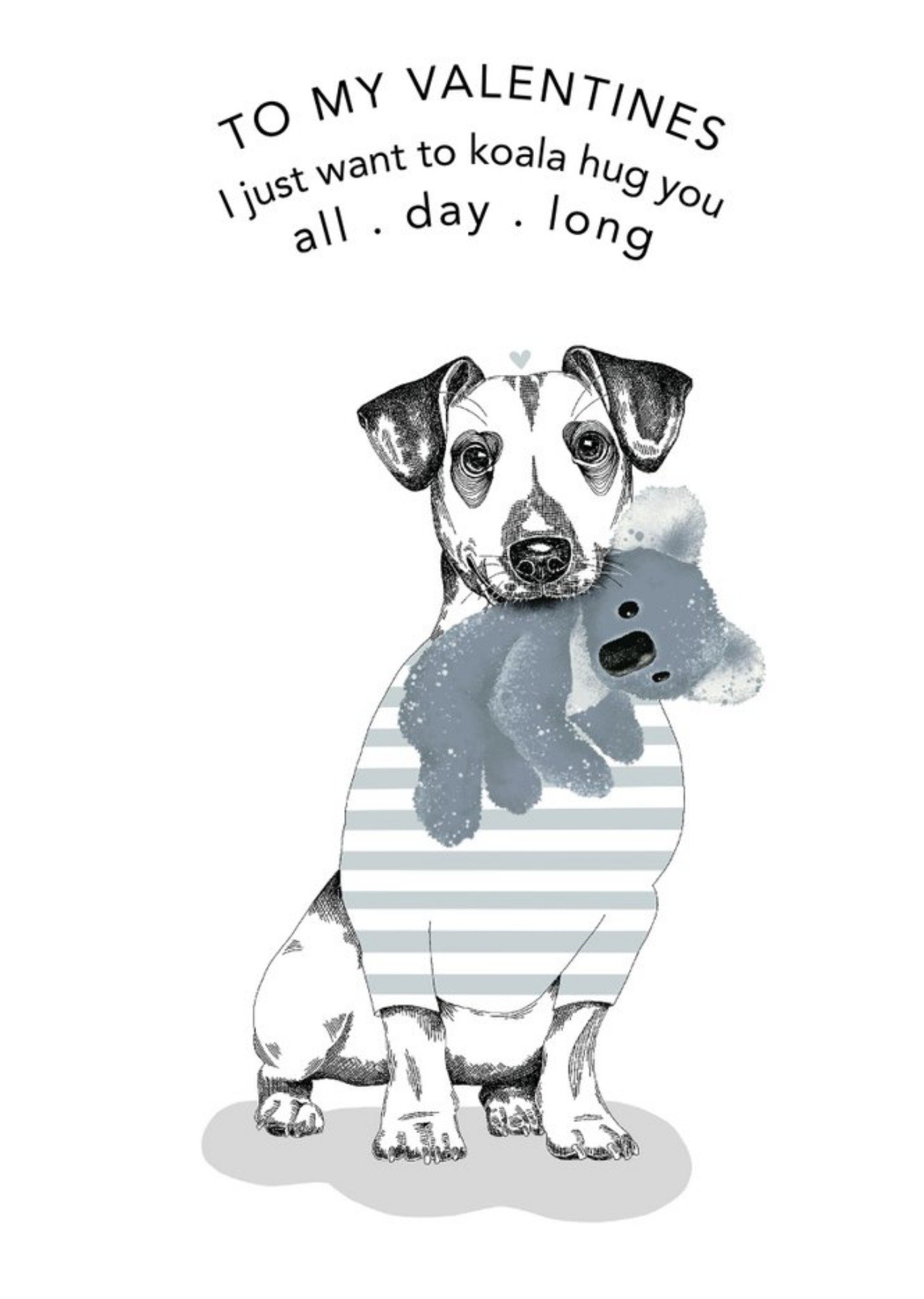 Moonpig Dotty Dog Art Illustrated Animal Valentine's Day Australia Dogs Card Ecard