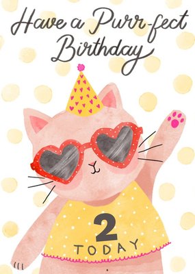 Okey Dokey Illustrated Cat 2 Today Have a Purrfect Birthday Card