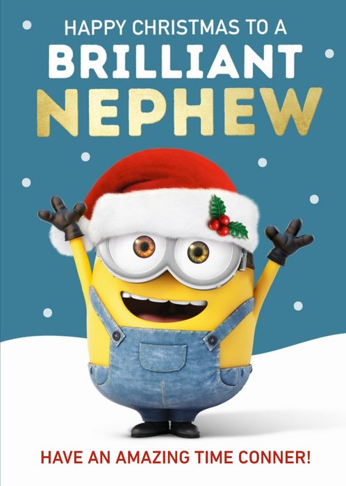 Despicable Me Christmas Card To A Brilliant Nephew