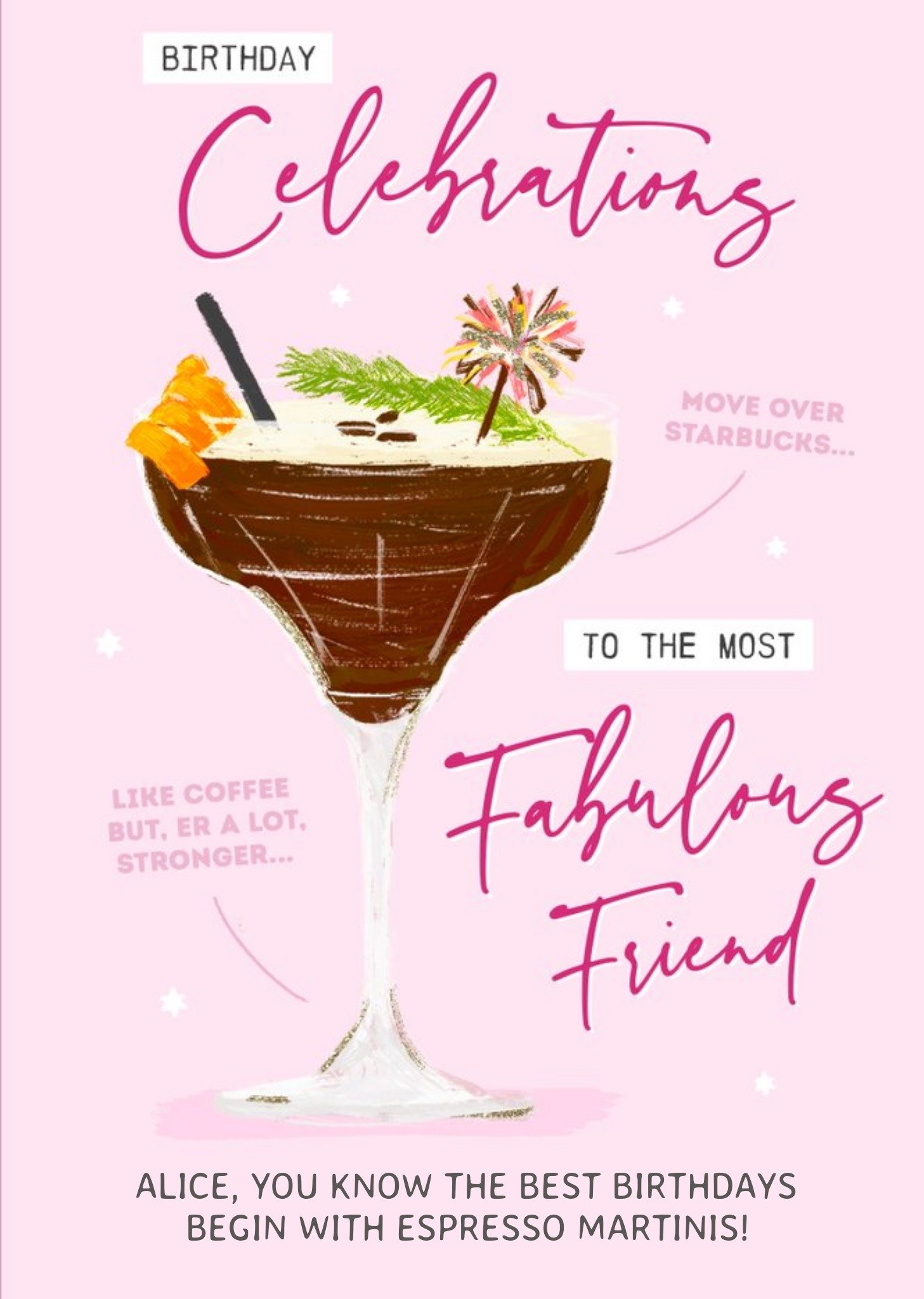 Birthday Celebrations To The Most Fabulous Friend Espresso Martini Ecard