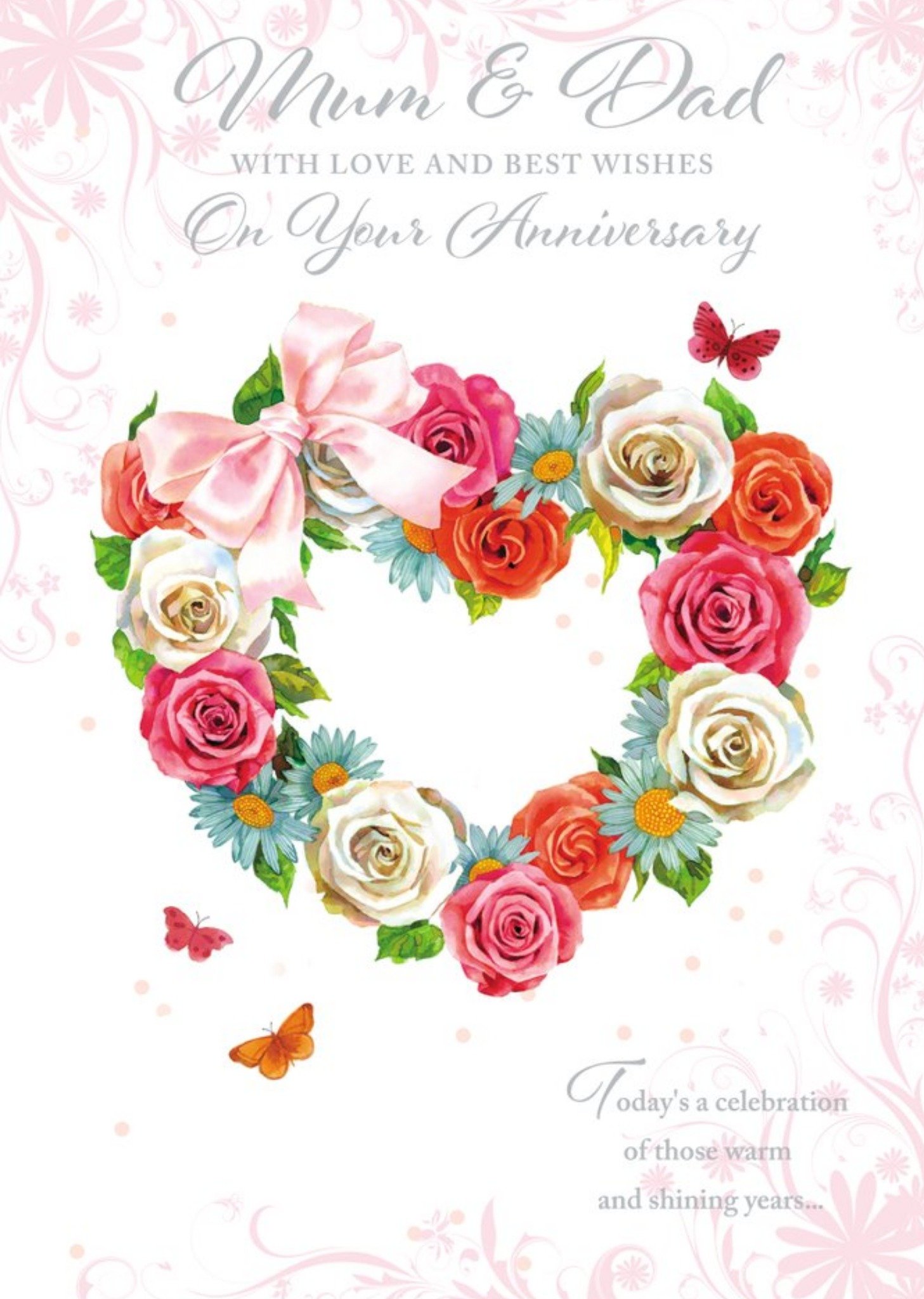 Anniversary Card - Mum & Dad With Love And Best Wishes Ecard