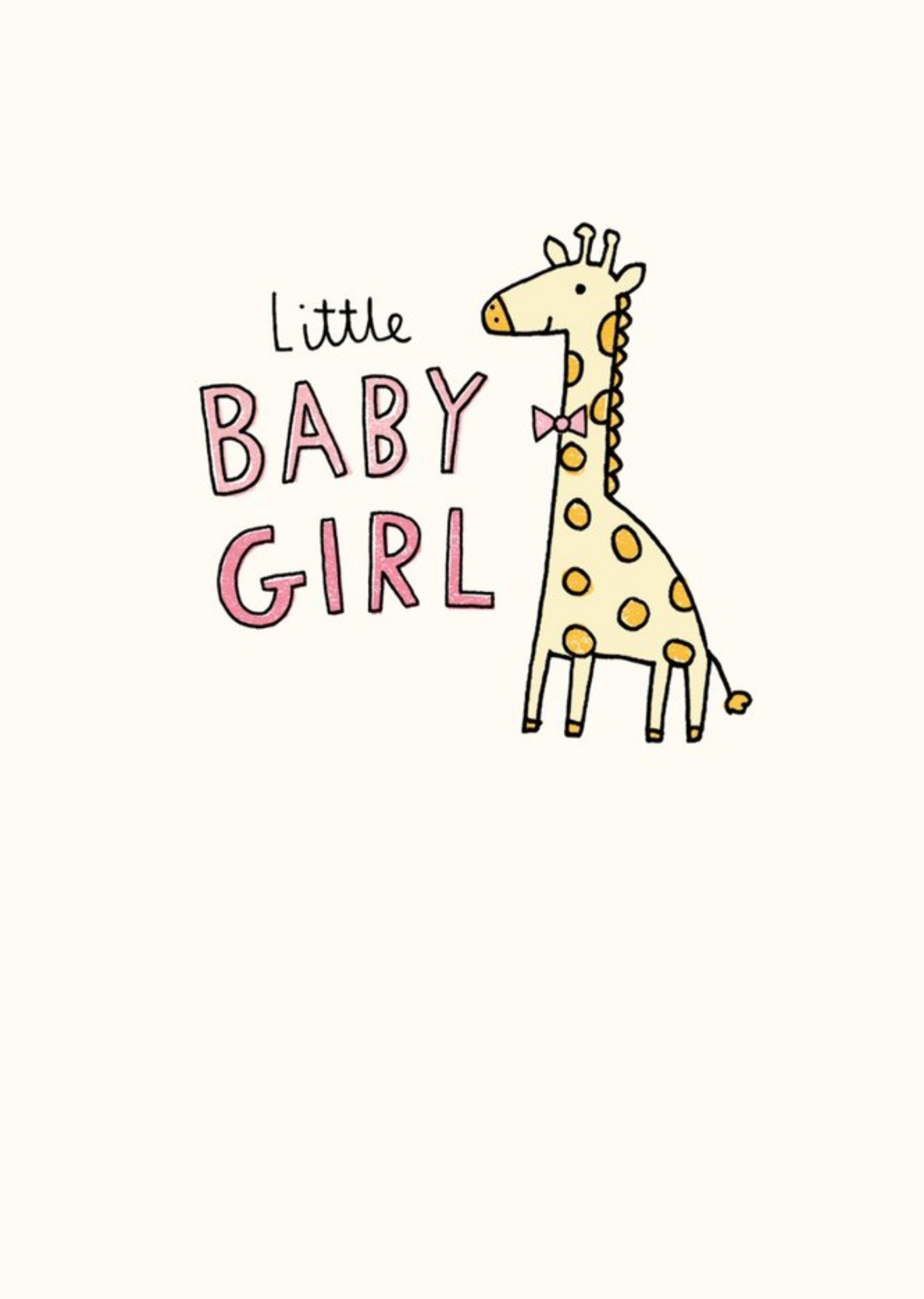 Illustrated Giraffe Little Baby Girl New Baby Card Ecard